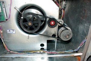 Photo: Fenner Drives. In the field, belt drives are not optimally designed, nor well maintained. In these systems, installing a T-Max Belt Tensioner can result in significant energy savings.